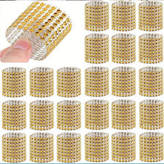 24pcs Rhinestone Napkin Ring Holder for Table Decoration - Holiday & Anniversary