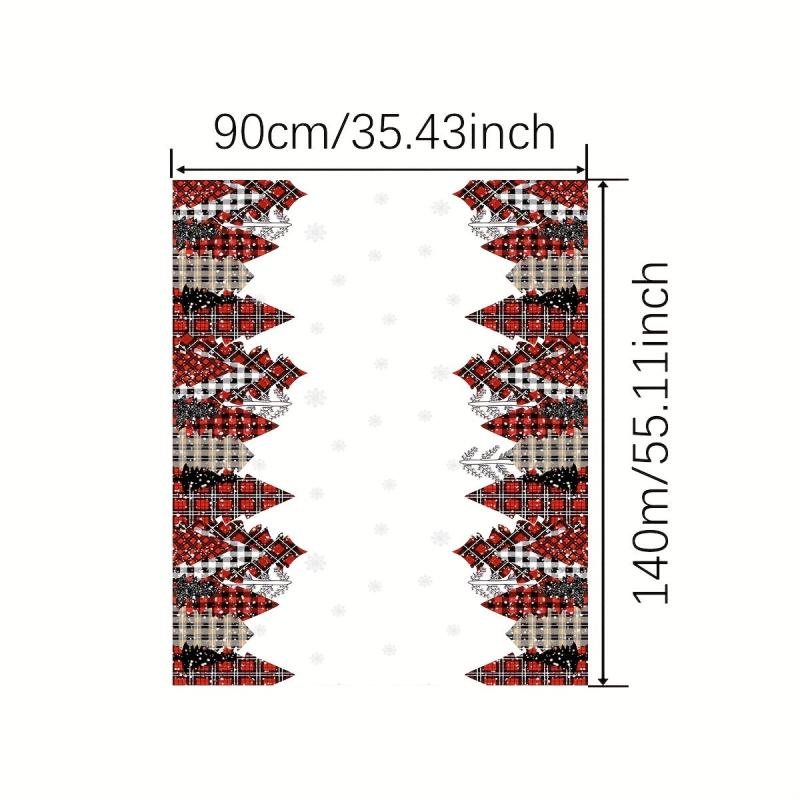Polyester Merry Christmas Tablecloth Christmas Tree Pattern Table Cover