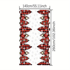 Polyester Merry Christmas Tablecloth Christmas Tree Pattern Table Cover