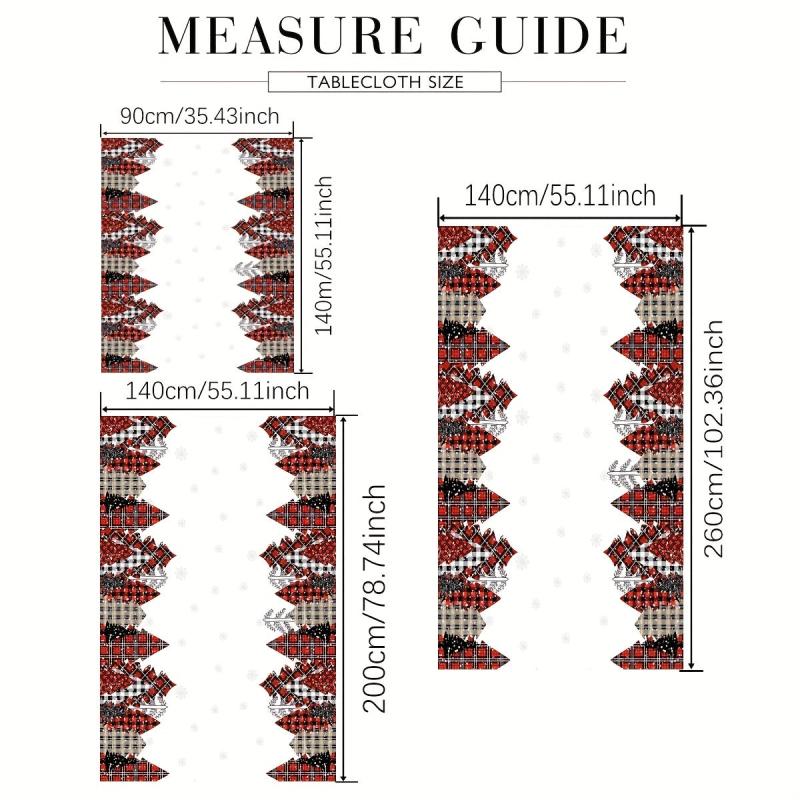 Polyester Merry Christmas Tablecloth Christmas Tree Pattern Table Cover