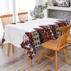 Polyester Merry Christmas Tablecloth Christmas Tree Pattern Table Cover