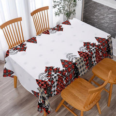 Polyester Merry Christmas Tablecloth Christmas Tree Pattern Table Cover