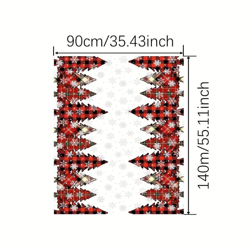 Polyester Merry Christmas Tablecloth Christmas Tree Pattern Table Cover