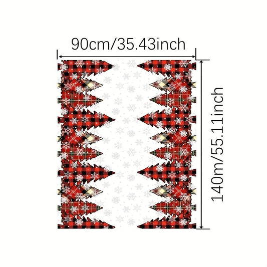 Polyester Merry Christmas Tablecloth Christmas Tree Pattern Table Cover
