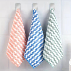 10pcs Microfiber Dish Cloths Overlock Cationic Dishcloth