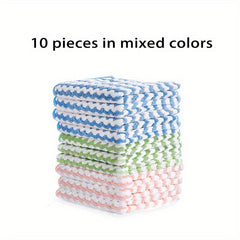 10pcs Microfiber Dish Cloths Overlock Cationic Dishcloth