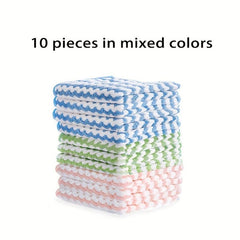 10pcs Microfiber Dish Cloths Overlock Cationic Dishcloth