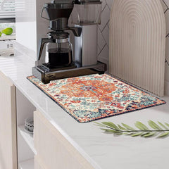 Non Slip Absorbent Boho Dish Drying Mat Soft Rubber Draining Pad