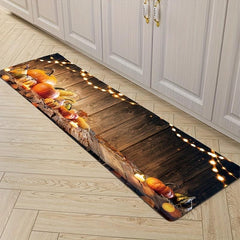 Halloween Kitchen Rugs Pumpkin Absorbent Non Slip Stain Resistant