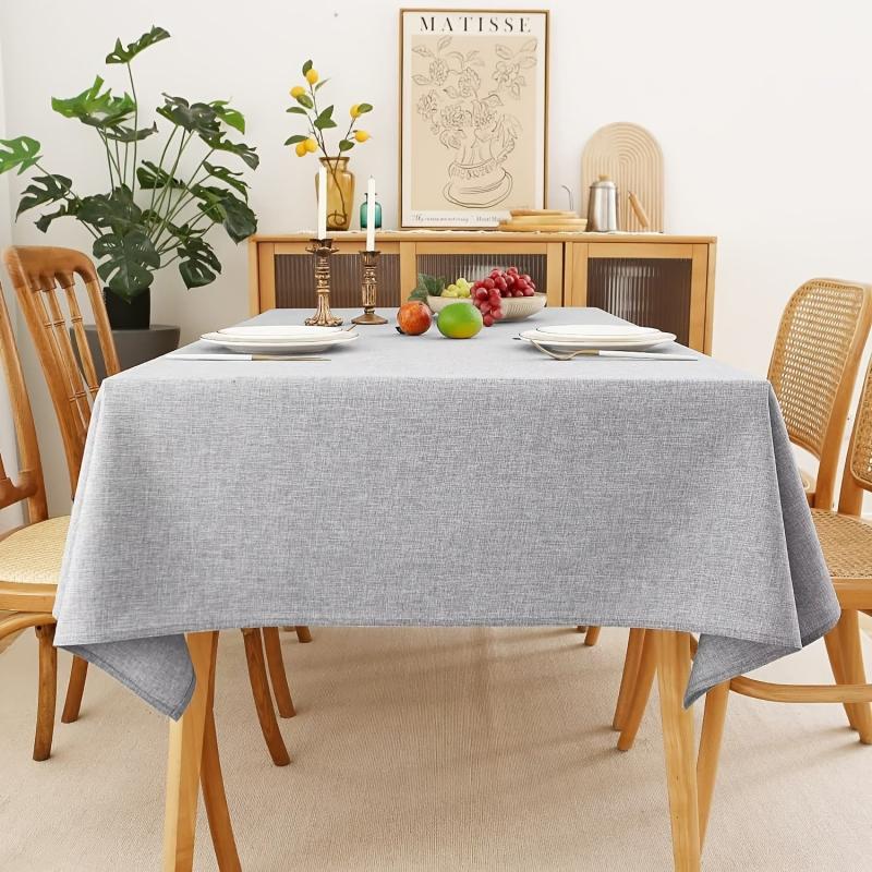 Waterproof Polyester Tablecloth Rectangle Style Table Cover for Picnic or Party