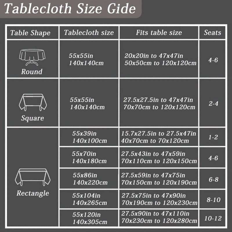 Waterproof Polyester Tablecloth Rectangle Style Table Cover for Picnic or Party