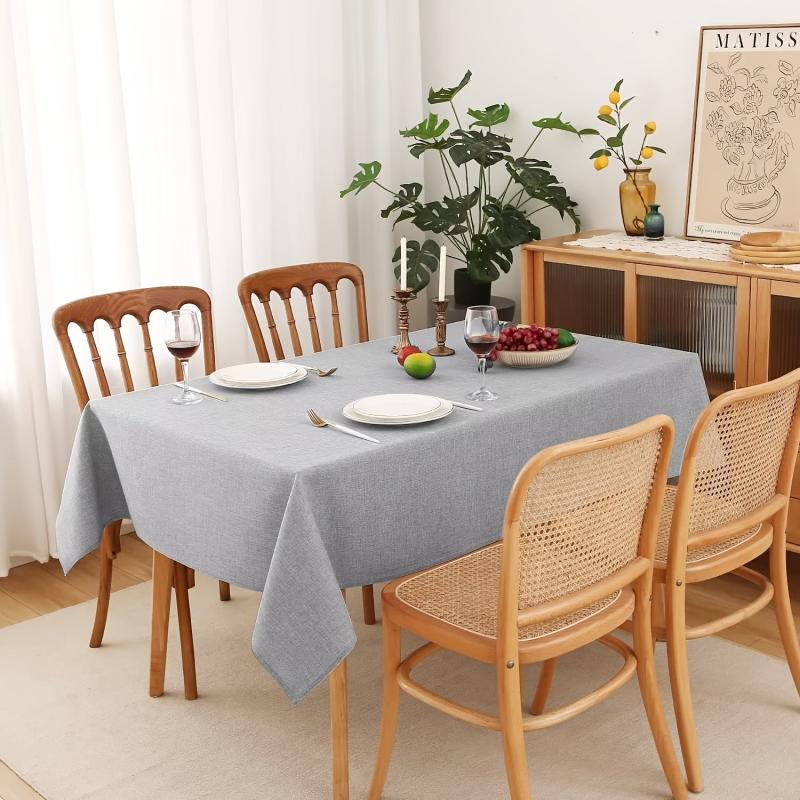 Waterproof Polyester Tablecloth Rectangle Style Table Cover for Picnic or Party