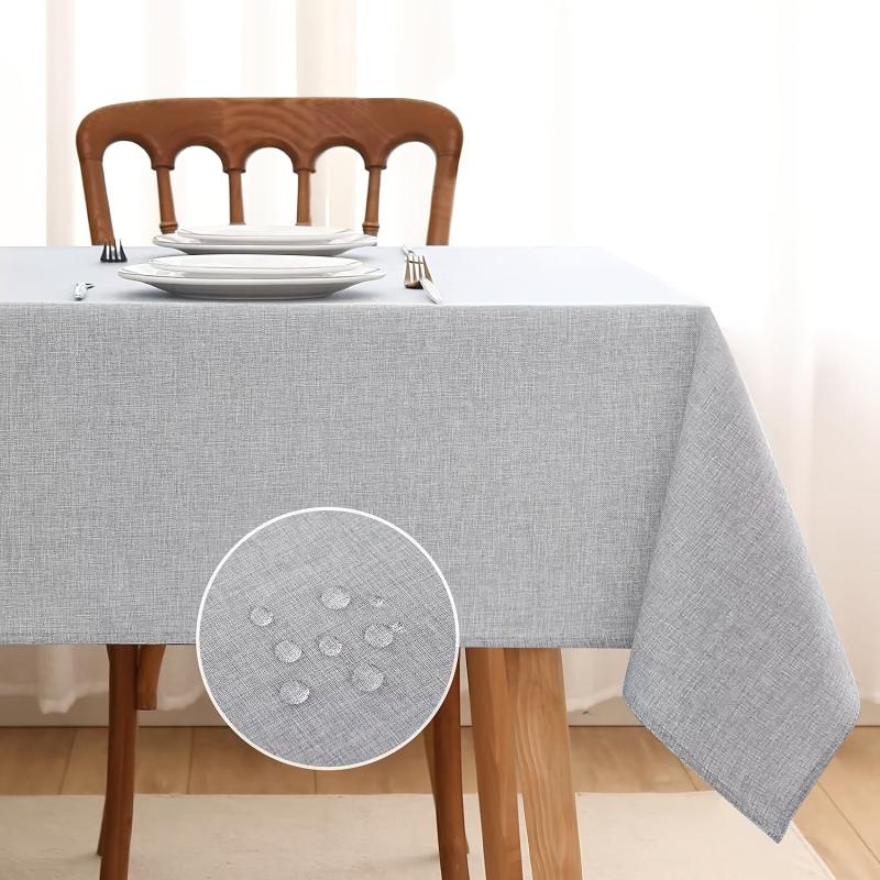 Waterproof Polyester Tablecloth Rectangle Style Table Cover for Picnic or Party