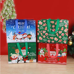 Christmas Gift Bag Snowman Santa Claus Pattern Shopping Tote Eco Friendly