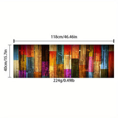 Colorful Wooden Board Kitchen Rug Absorbent Non Slip Stain Resistant Waterproof