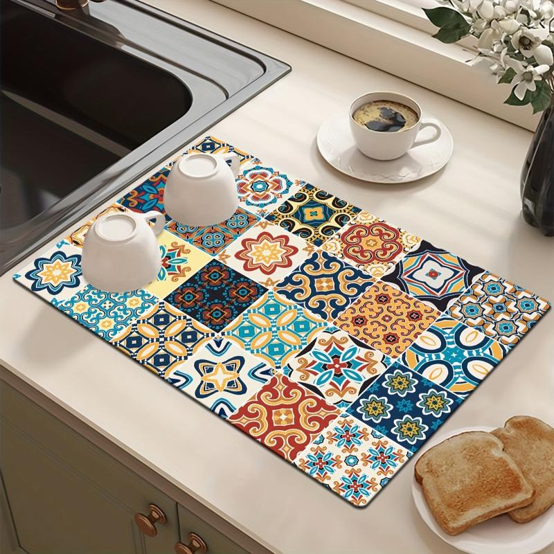Polyester Dish Drying Mat Coffee Machine Drain Pad Wear-resistant Dry Pad