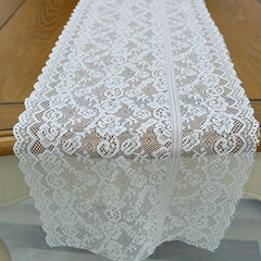 Polyester Crochet Lace Embroidered Table Runner Floral Hollow Out