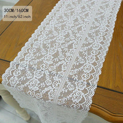 Polyester Crochet Lace Embroidered Table Runner Floral Hollow Out
