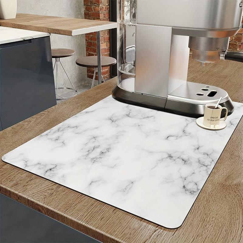 Marble Style Dish Drying Mat Non Slip Absorbent Wear resistant