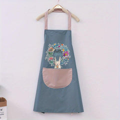 Adjustable Rabbit Garland Apron with Pockets for Chef Gardening Cooking Baking