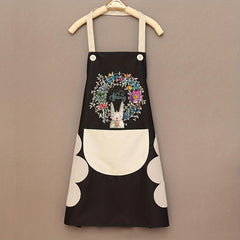 Adjustable Rabbit Garland Apron with Pockets for Chef Gardening Cooking Baking
