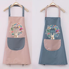 Adjustable Rabbit Garland Apron with Pockets for Chef Gardening Cooking Baking