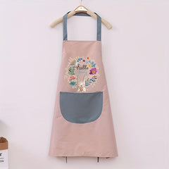 Adjustable Rabbit Garland Apron with Pockets for Chef Gardening Cooking Baking