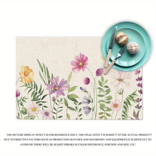 Floral Table Runner Spring Flower Decor Indoor Vintage Theme Summer Decor