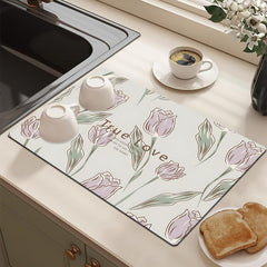 Dish Drying Mat Coffee Machine Diatom Mud Drainage Pad