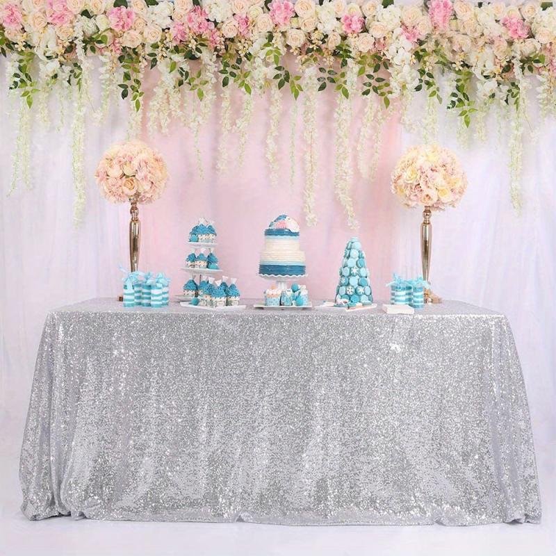 Polyester Tablecloths Wedding Hotel Decor Sequin Tablecloth Christmas Holloween