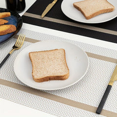 Waterproof Golden Thread Placemat Double Striped Teslin Table Mat