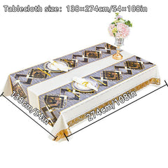 Polyester Table Cover Brown Apricot Leaf Tablecloth Wrinkle-Free