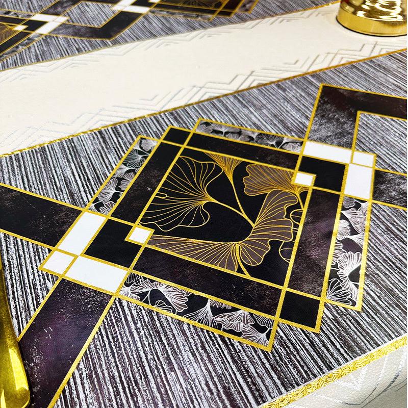 Polyester Table Cover Brown Apricot Leaf Tablecloth Wrinkle-Free