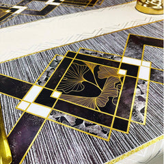 Polyester Table Cover Brown Apricot Leaf Tablecloth Wrinkle-Free