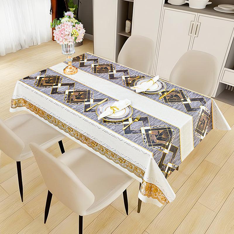 Polyester Table Cover Brown Apricot Leaf Tablecloth Wrinkle-Free