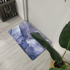 Marble Pattern Kitchen Rugs Absorbent Non Slip Long Strip Floor Mat