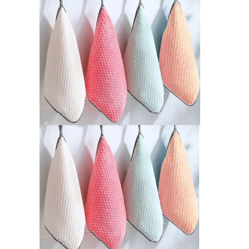 8pcs Kitchen Rags Mixed Absorbent Cleaning Cloth Coral Velvet Scouring Pad