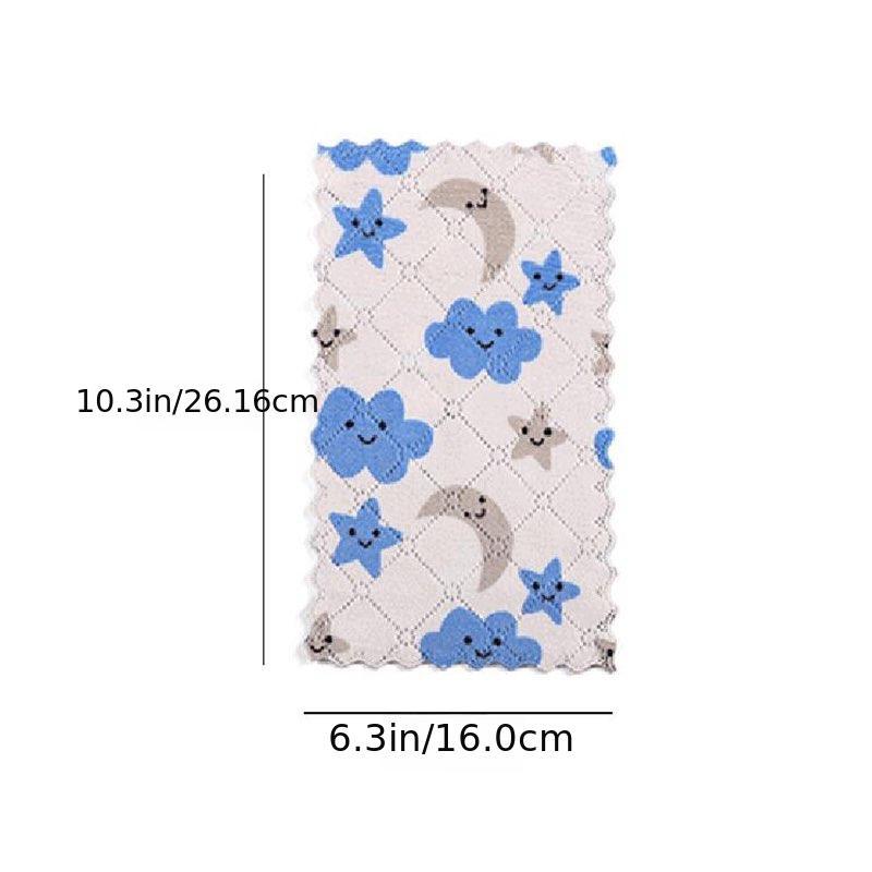 5pcs Coral Fleece Kitchen Rag Table Cloth for Easy Cleaning