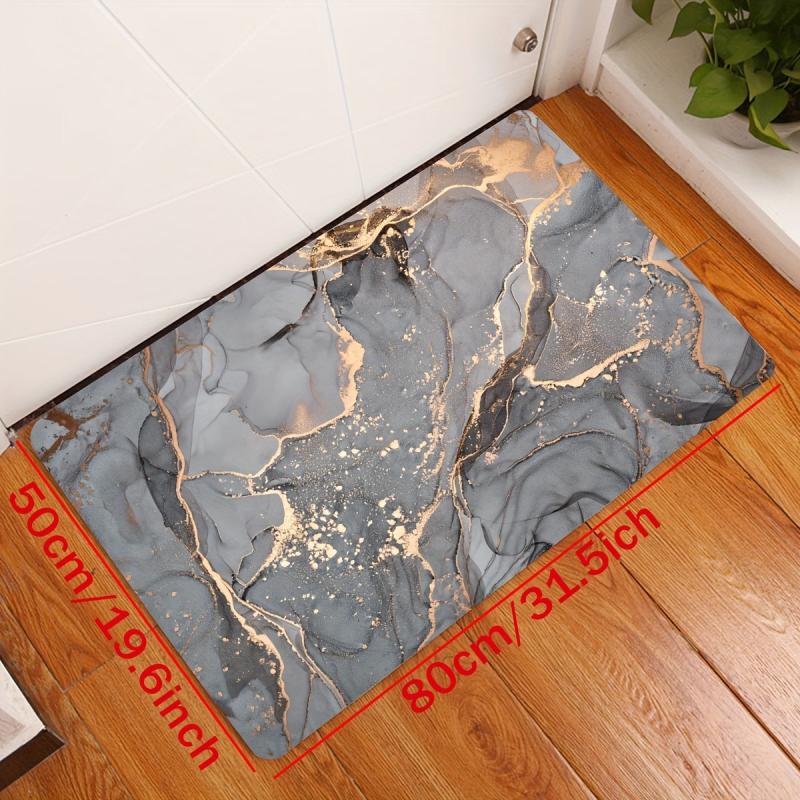 Marble Printed Kitchen Floor Mat Non-slip Washable Carpet