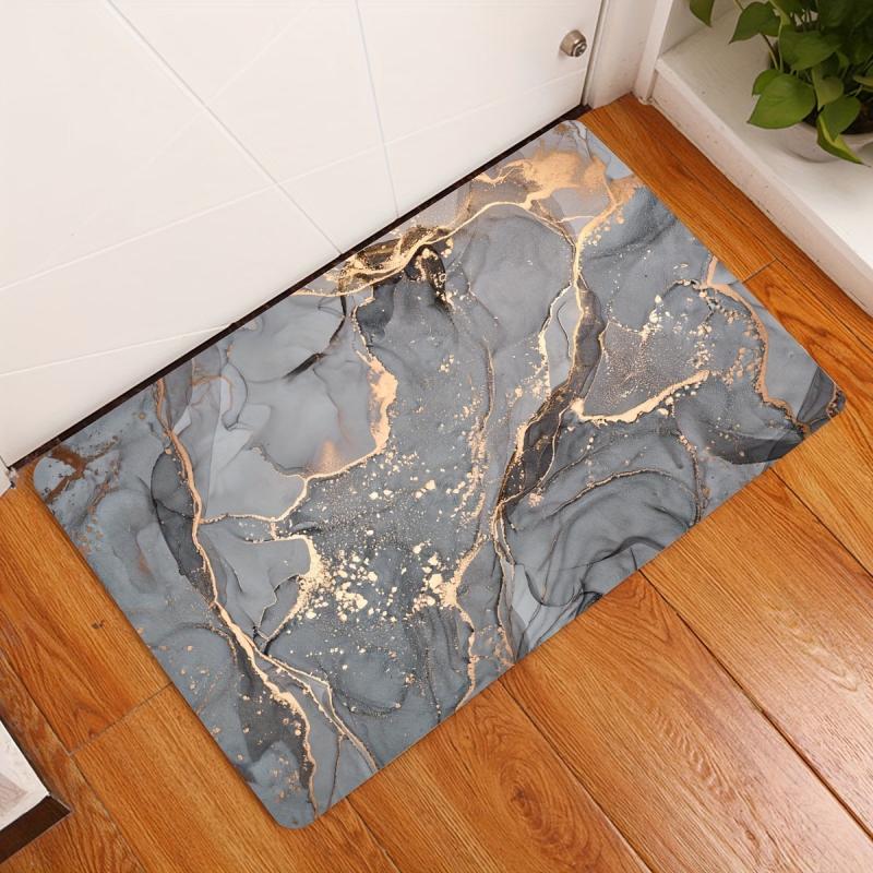 Marble Printed Kitchen Floor Mat Non-slip Washable Carpet