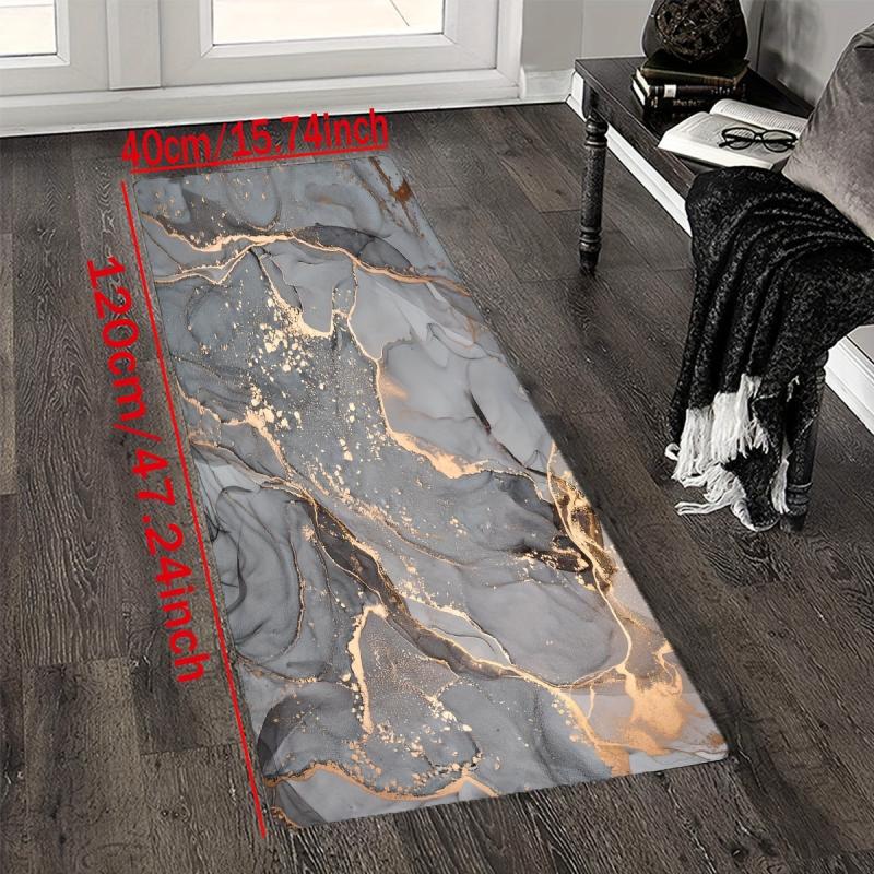 Marble Printed Kitchen Floor Mat Non-slip Washable Carpet