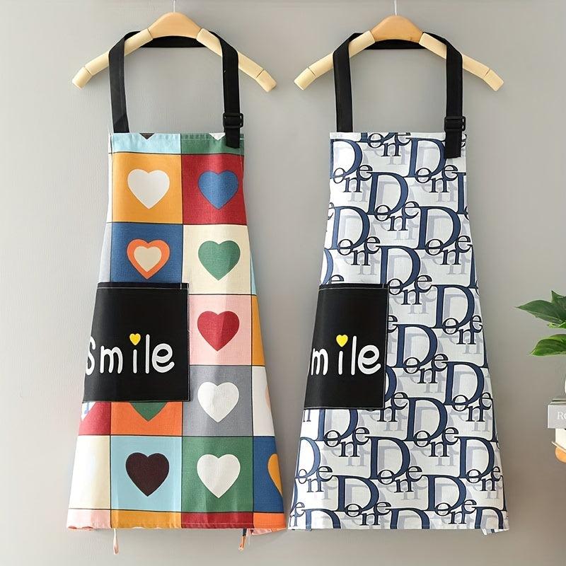 Colorful Love Letter Apron Waterproof Kitchen Supplies