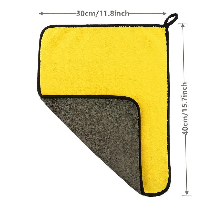 5pcs Double Layer Microfiber Car Cleaning Towels Soft Thick and Absorbent