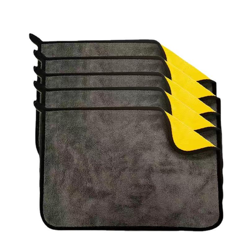 5pcs Double Layer Microfiber Car Cleaning Towels Soft Thick and Absorbent