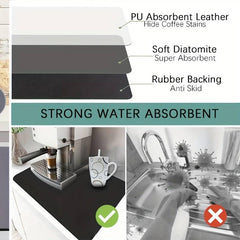 Cotton Square Placemat Coffee Mat Kitchen Counter Water Absorbing Drying Mat