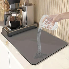 Cotton Square Placemat Coffee Mat Kitchen Counter Water Absorbing Drying Mat