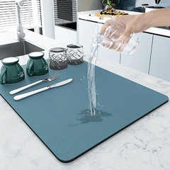 Cotton Square Placemat Coffee Mat Kitchen Counter Water Absorbing Drying Mat