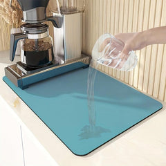 Cotton Square Placemat Coffee Mat Kitchen Counter Water Absorbing Drying Mat