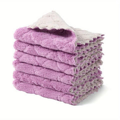 12pcs Purple Gray Microfiber Towel Absorbent Cleaning Cloth Non stick Dish Towel