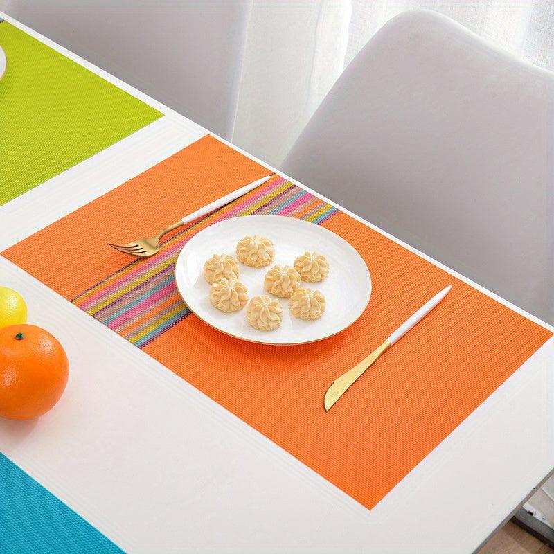 Rainbow Striped PVC Placemats - Gay Pride Home Decor